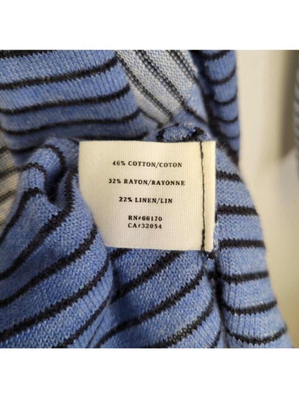 Anthropologie Sparrow Women's Medium Cardigan Sweater Open Blue Black Striped - Picture 6 of 6